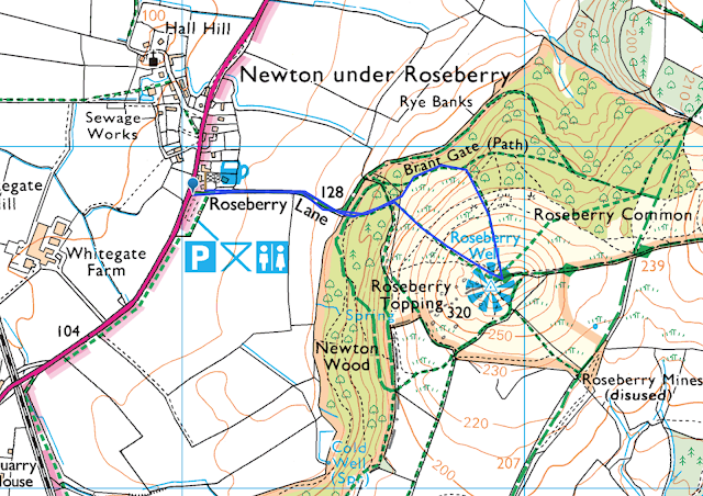 Roseberry Topping walk best route view climb easy walking map