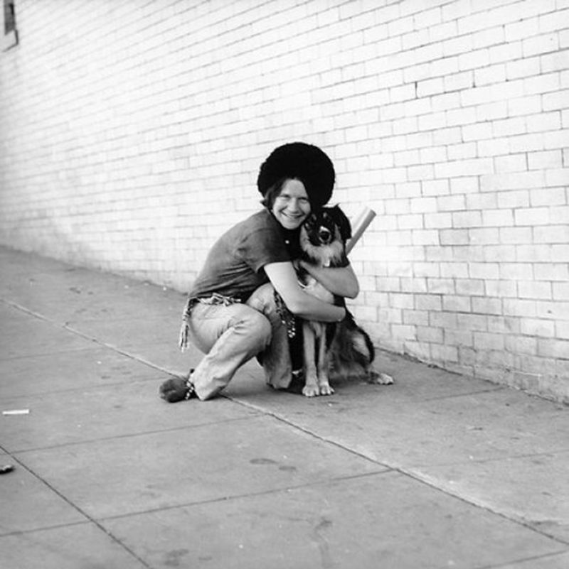 Adorable Photos of Janis Joplin With Her Beloved Dog Vintage