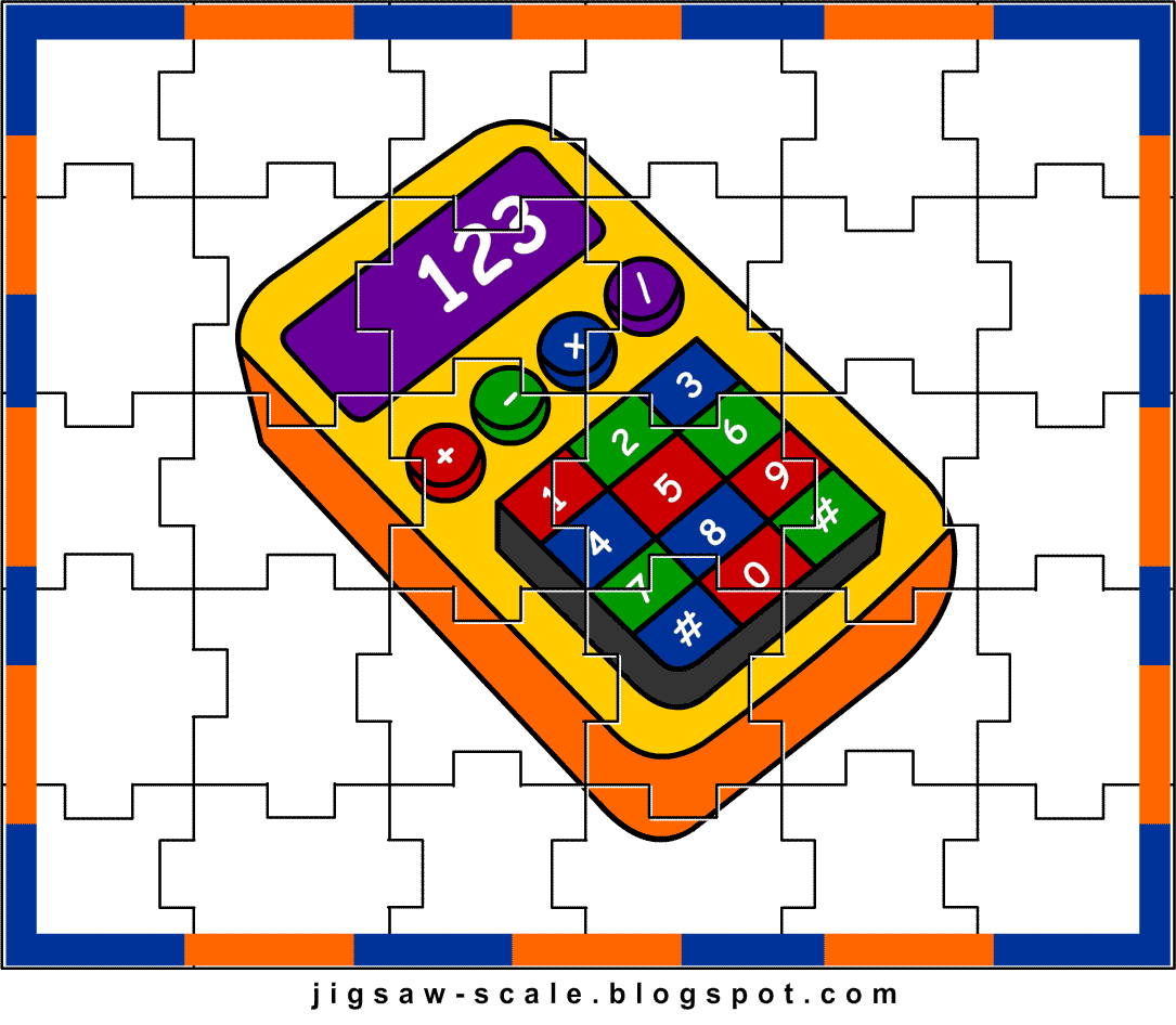 Printable Jigsaw Puzzle for kids Calculator Jigsaw