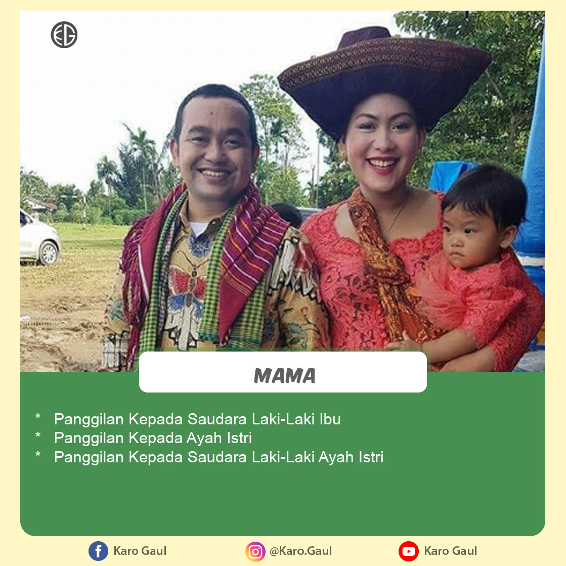 Panggilan Kerabat Dalam Bahasa Karo Karo Gaul