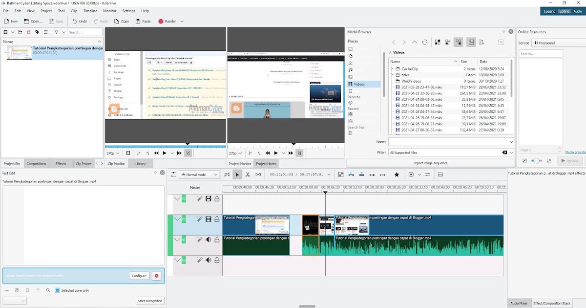 Download Kdenlive FREE Open Source Video Editing Terbaru Bagi Doang