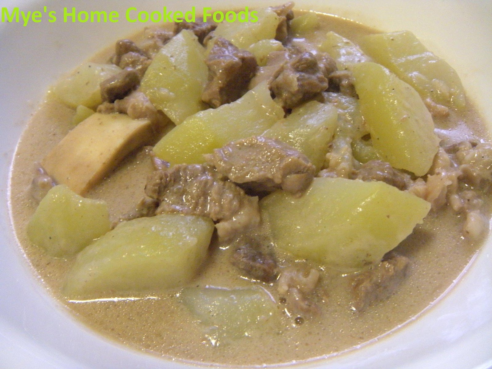 Beef with Papaya in coconut milk ( ginataang baka ) Mye's Home Cooked