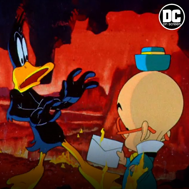 Daffy Duck in hell with the Little man From the Draft board