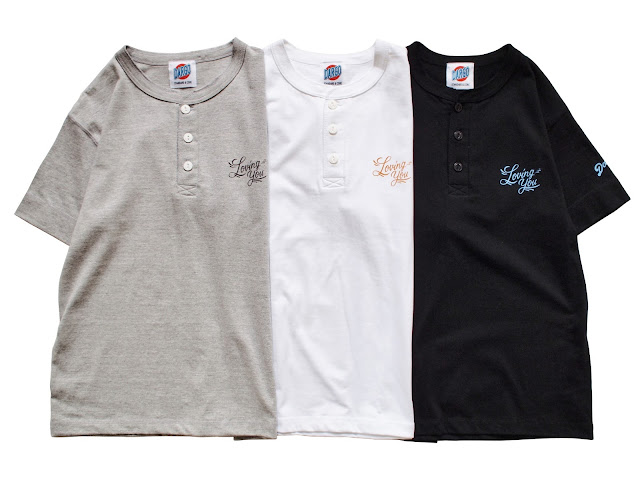 【"LOVING YOU" Lettering Henry Neck T-shirt】