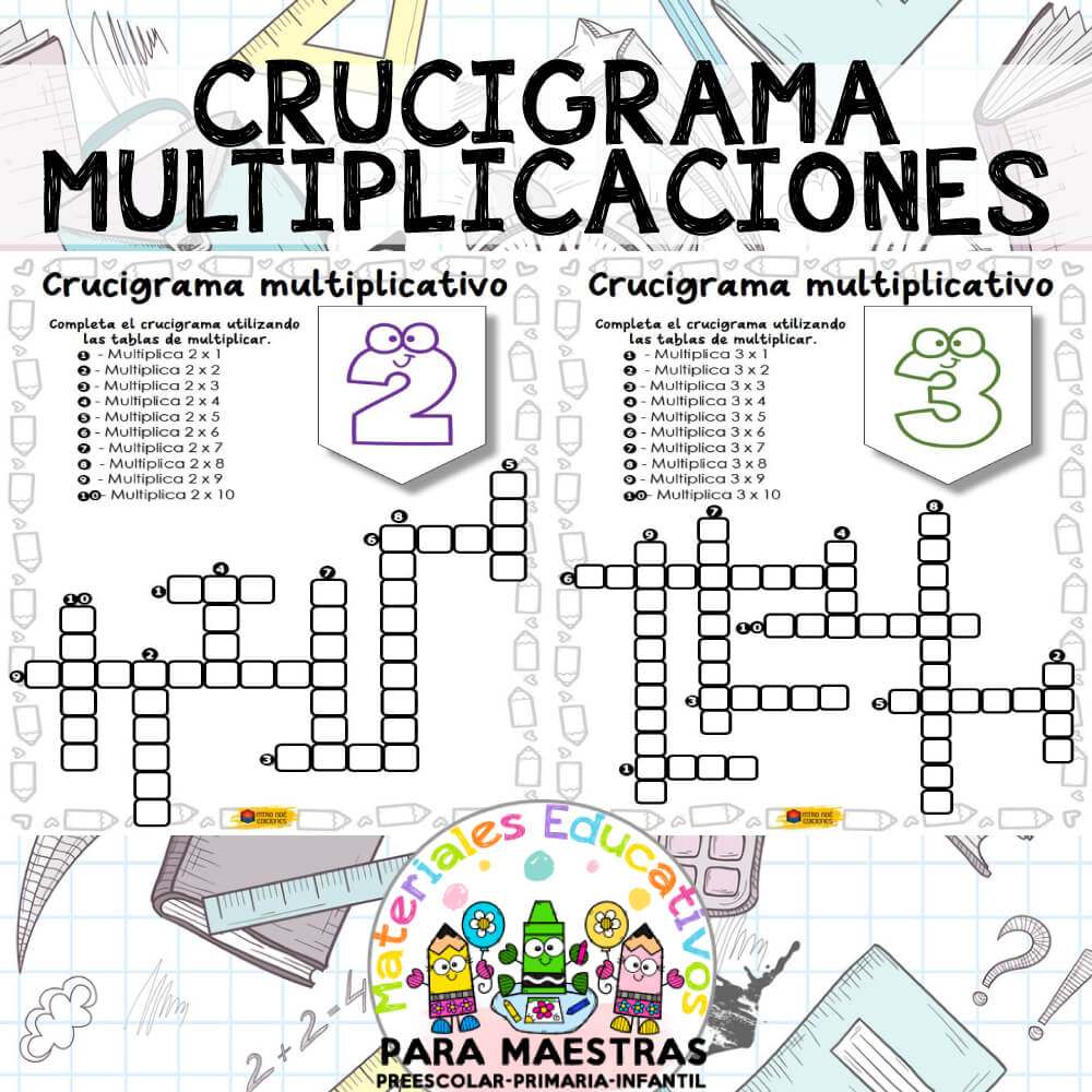 Crucigrama Multiplicativo Tablas De Multiplicar Ejercicios Tablas De
