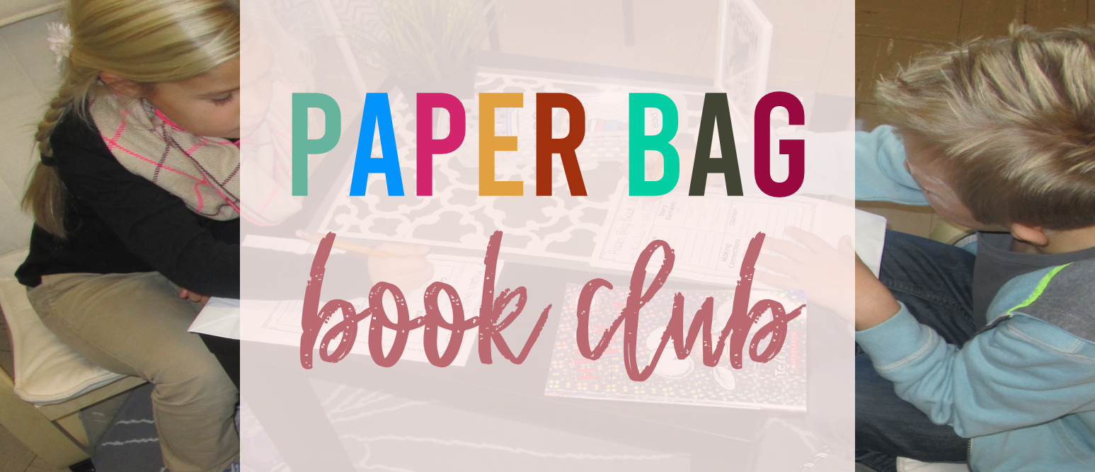 Paper Bag Book Club questions and editable templates for book study discussions in K-2