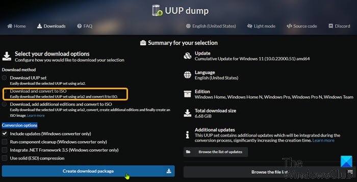 ดาวน์โหลด Windows 11 Insider Preview ISO File-UUP Dump