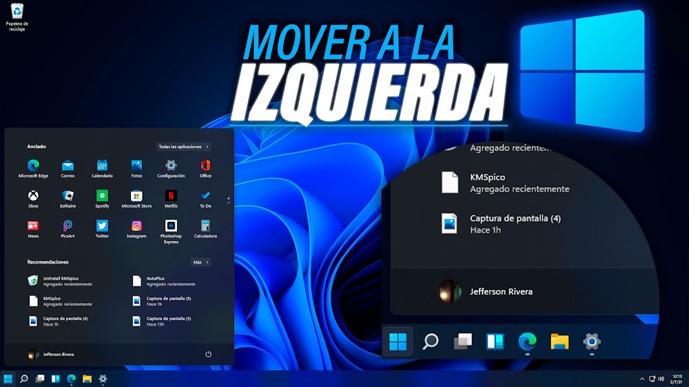 Mover MENU DE INICIO a la IZQUIERDA Windows 11 🔵