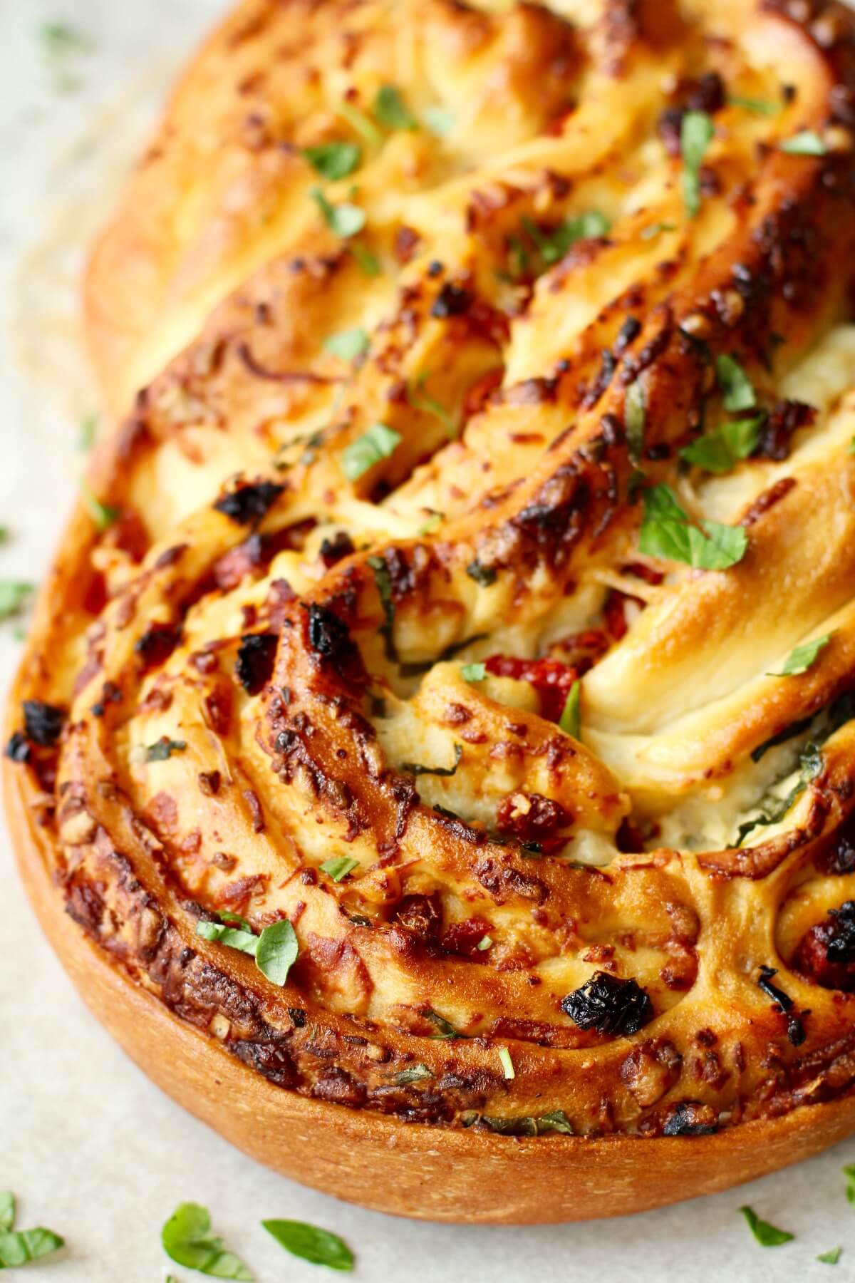 Tomato, Basil, & Garlic Filled Bread (Pane Bianco) Karen's Kitchen