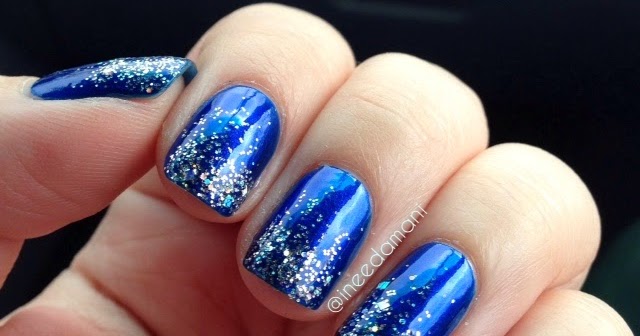 Nail Polish Addict: Aruba Blue & Silver Glitter Gradient