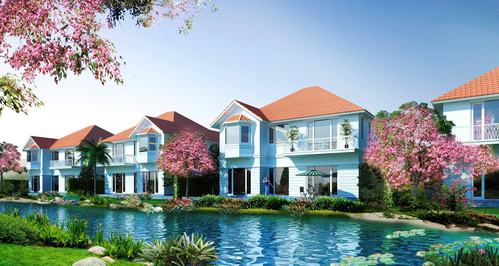 Phối cảnh của Pearl Riverside Giang Điền Khu du lịch sinh thái