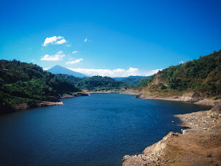 Beautiful View Of Lake Water Titab Ularan Dam Landscape Between The Hills In The Dry Season North Bali Indonesia