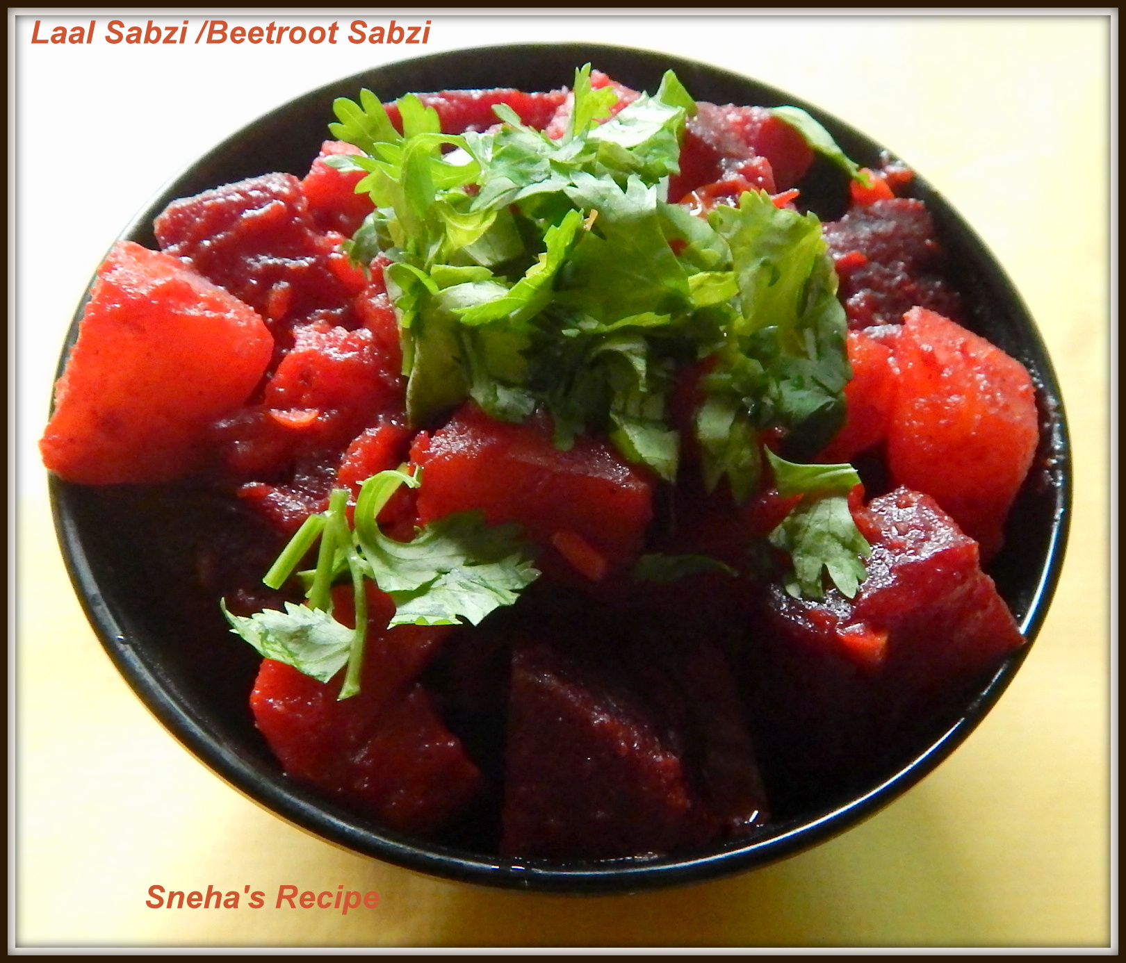 Laal Sabzi /Beetroot SabziSundayFunday Sneha's Recipe