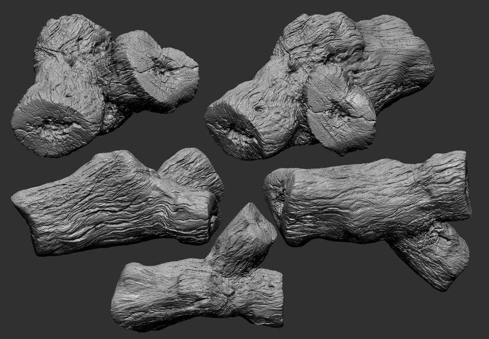 modeling wood in zbrush