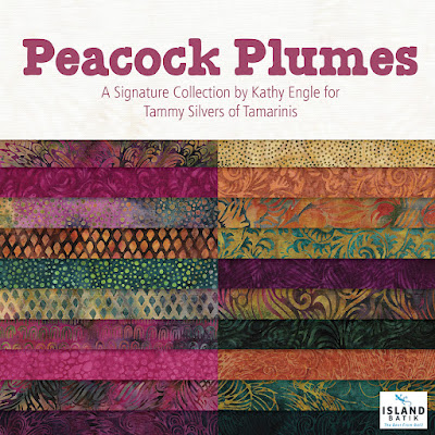 Peacock Plumes fabrics by Island Batik