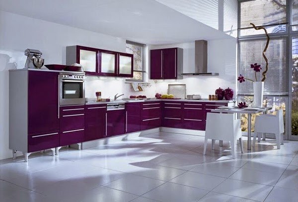 White kitchen with a touch of color