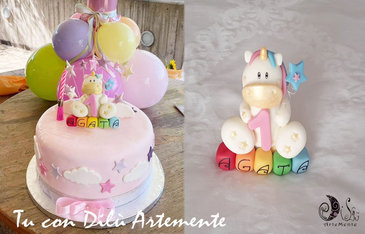 DiLù Artemente: Tu con Dilù - Insieme con le foto della torta unicorno del  primo compleanno di Agata