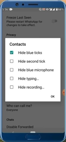 contact privacy setting