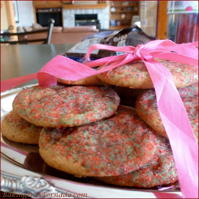 Eggnog Brickle Cookies, holiday cookies with the flavors of eggnog and the crunch of toffee. | Recipe developed by www.BakingInATornado.com | #recipe #cookies #Christmas