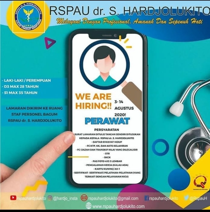 Lowongan Pekerjaan di RSPAU dr. Hardjolukito 2020