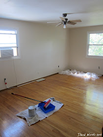 bedroom wood floor, paint wall, remove wallpaper