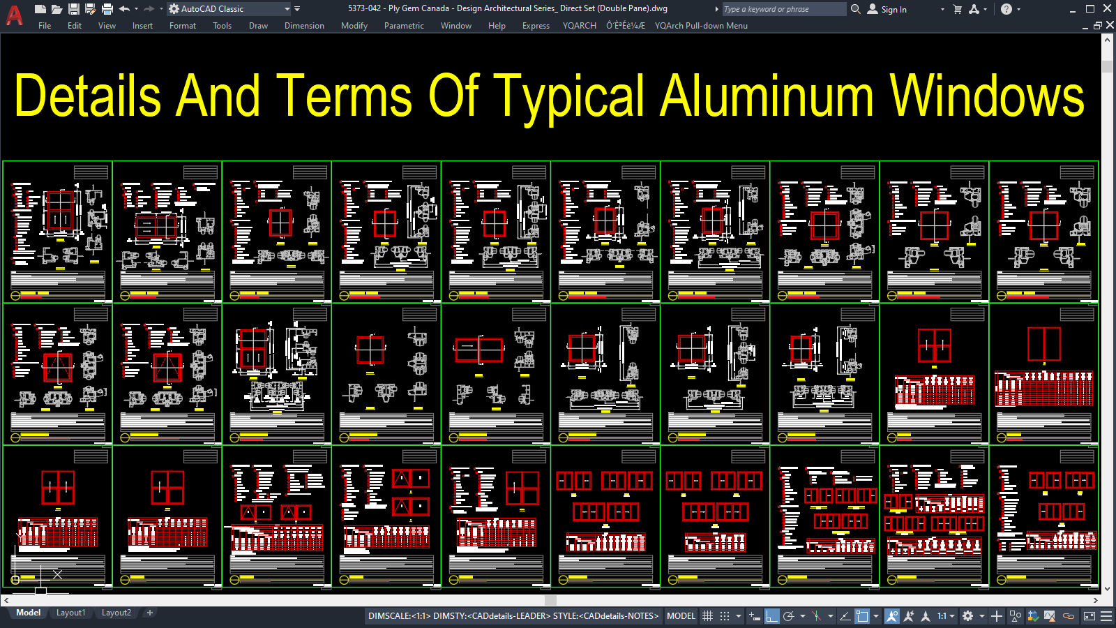 Details Of Typical Aluminum Windows [DWG, PDF]