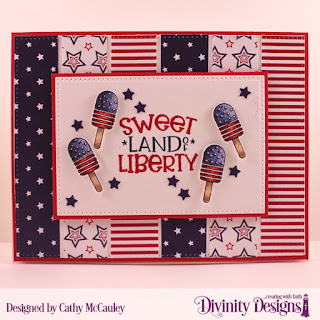 Stamp/Die Duos: Sweet Land of Liberty, Paper Collection: America the Beautiful, Custom Dies: Pierced Rectangles