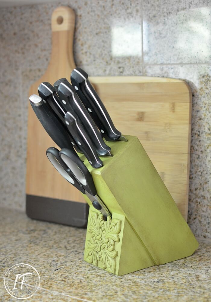 How To Give A Kitchen Knife Block Farmhouse Style Interior Frugalista