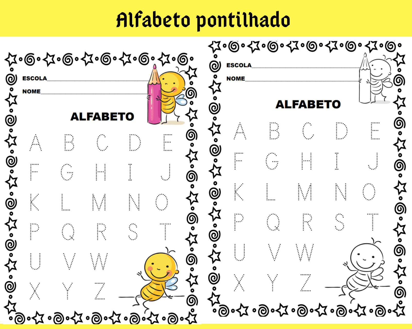 Featured image of post Infantil Alfabeto Pontilhado Para Imprimir As atividades j est o prontas no tamanho a4 e com isto vai facilitar o seu trabalho
