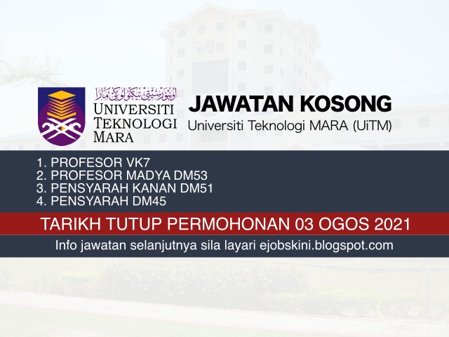 Jawatan kosong pensyarah uitm 2021