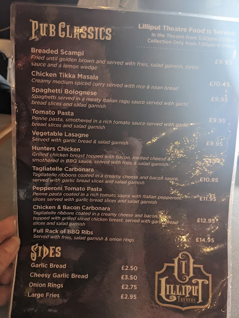 Gulliver's Valley Stay & Play Review menu