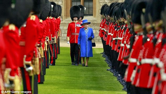 Queen Elizabeth II Presents New Colours to Welsh Guards