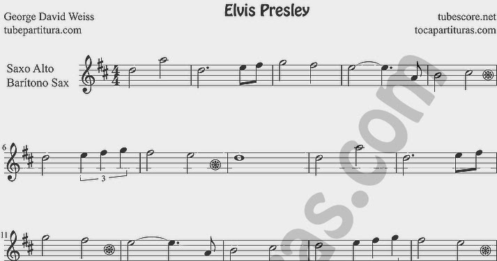 tubescore: Can´t Help Falling in love by Elvis Presley Sheet Music for ...