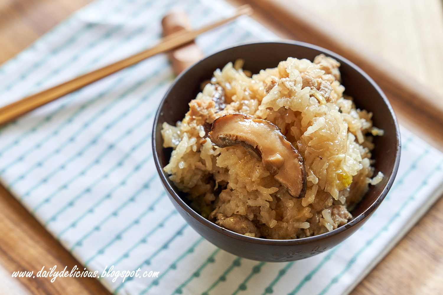 dailydelicious Steamed sticky rice with Shiitake Shiitake Okowa