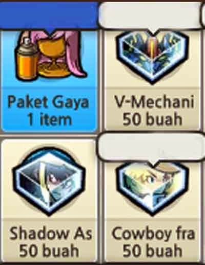 Treasure card dalam Mode Dungeon berhadiah Paket Gaya