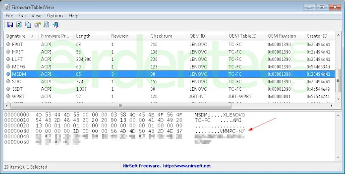 Finding Windows Product Key Embedded in BIOS