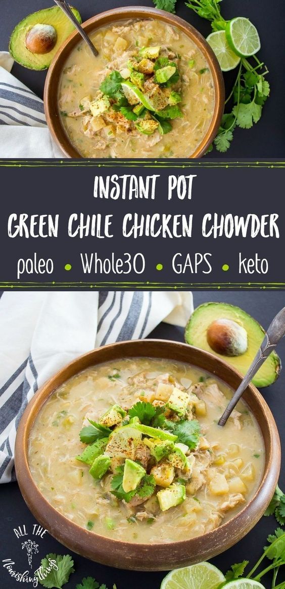 Instant Pot Green Chile Chicken Chowder Moms Cooking
