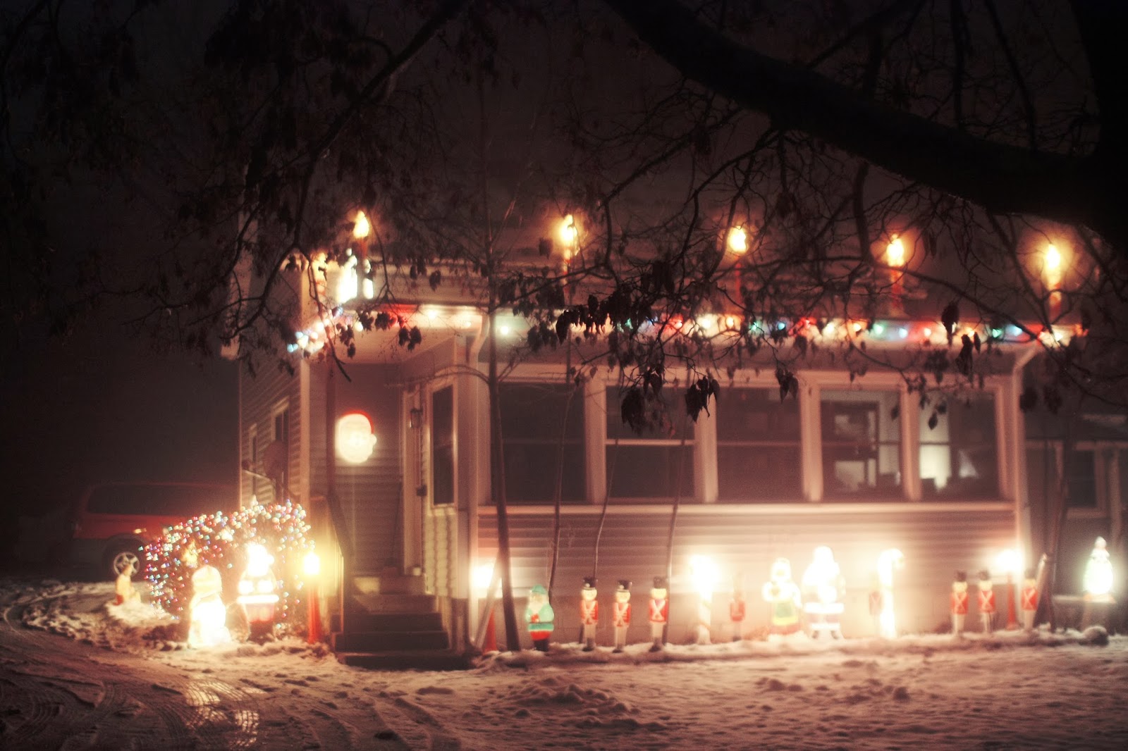 free falling christmas light walk