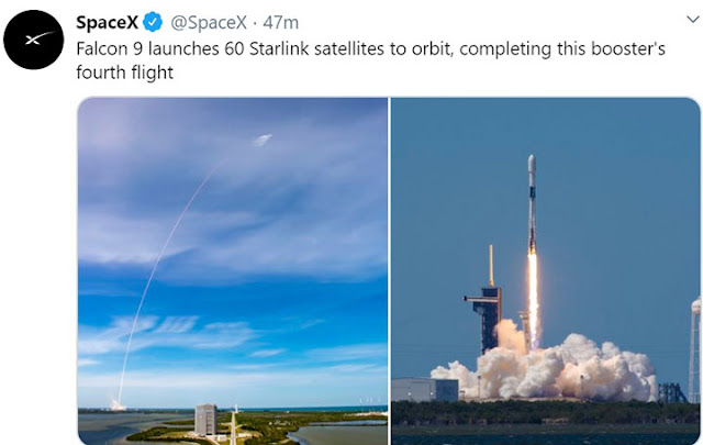 April 22 launch of the next batch of Starlink satellites from KSC (Source: @SpaceX)