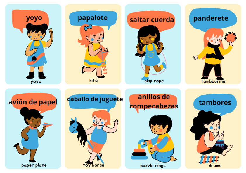 Kids Playing Flashcards in Spanish Spanish to Go