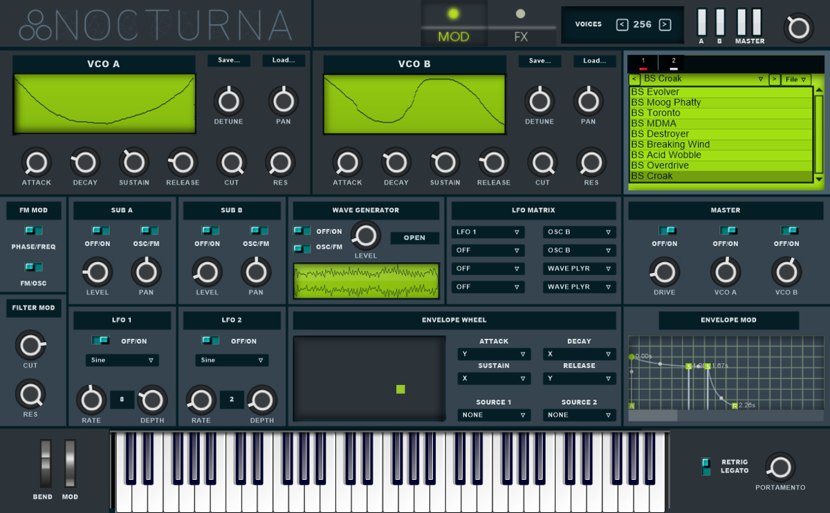 DCSI Nocturna free FM Wavetable vst synth by ElektricCafe for Windows.