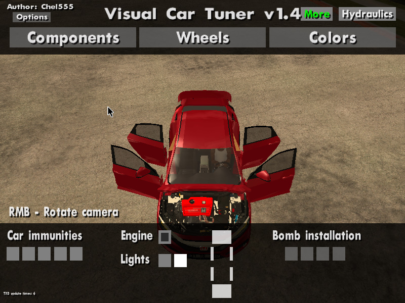 Visual Car Tuner V 1.4 for GTA San Andreas Zaeem Gaming Zone