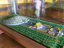 Changling Tomb (model) of Ming Dynasty Emperor Zhu Di (Note large burial mound to left), Beijing