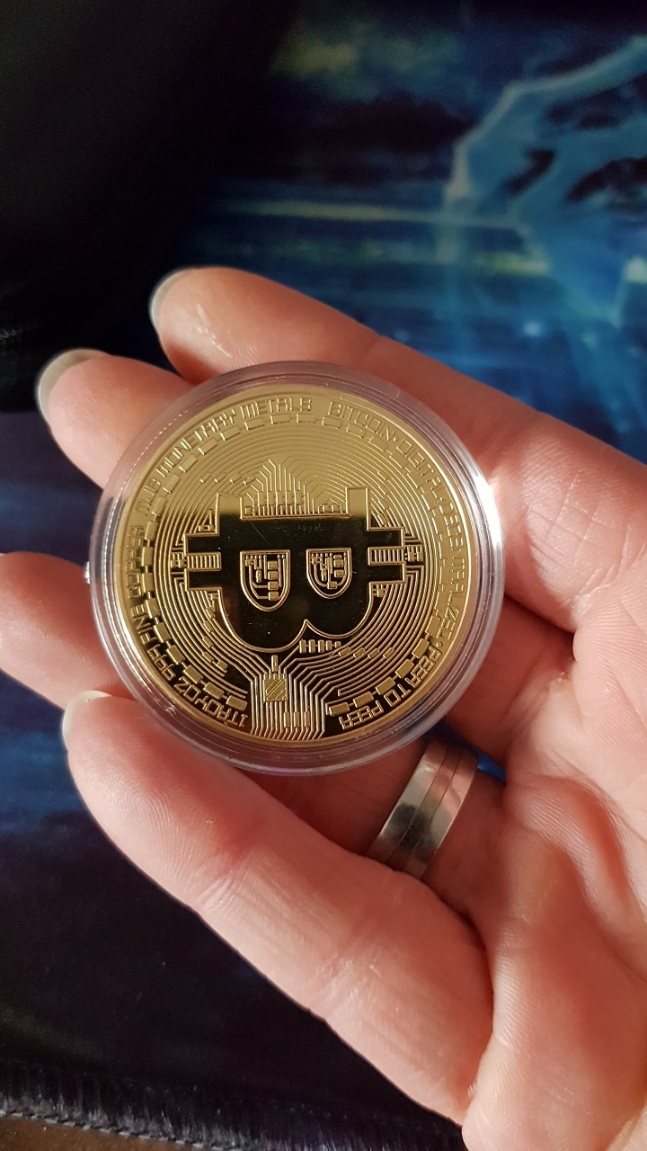 Google Play Guthaben CoinCollect Vergoldet Kryptomünze Bitcoin Münze