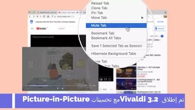 تم إطلاق Vivaldi 3.2 مع تحسينات Picture-in-Picture