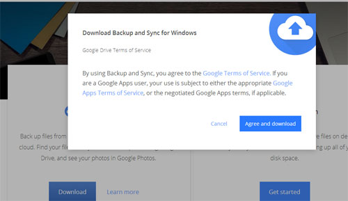 google backup and sync download exe