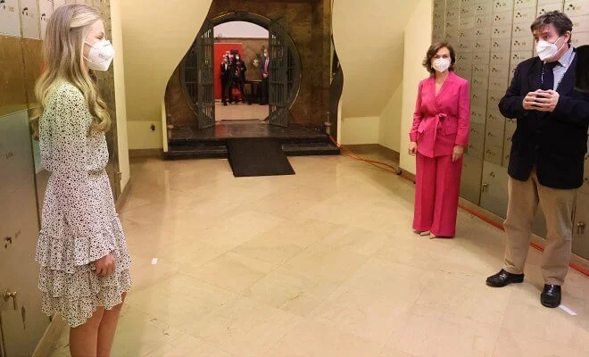 Crown Princess Leonor wore a mirta print dress from Poeta. Leonor, Princess of Asturias