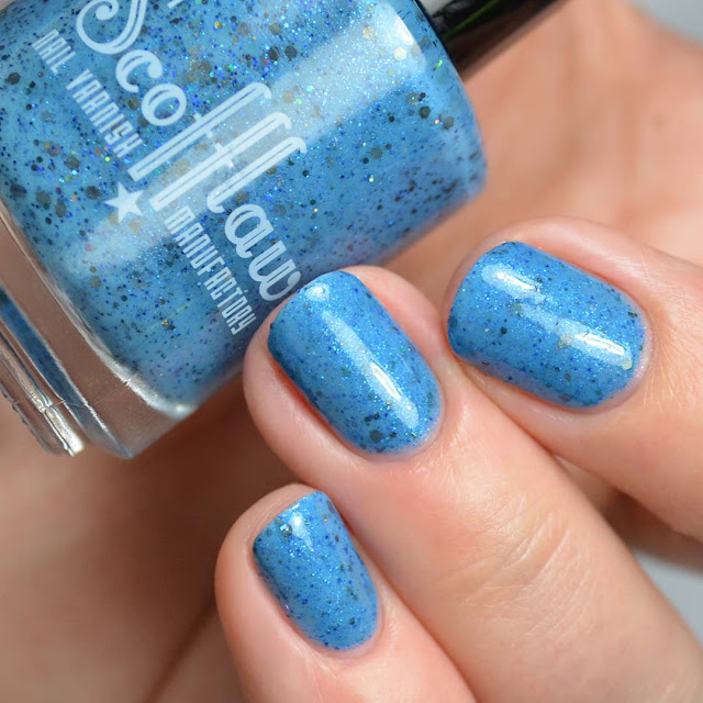 blue jelly glitter nail polish