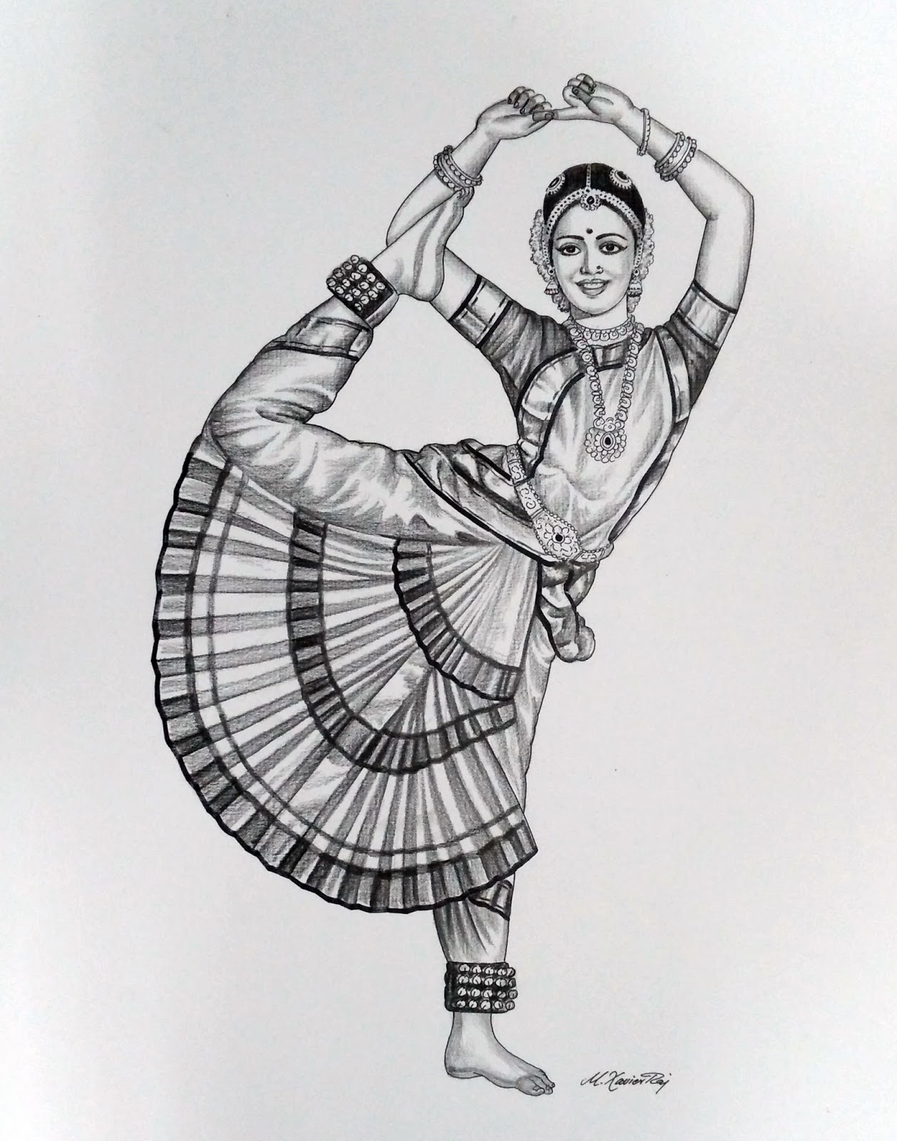 Classical dancer potrait - Sketches by ishu - Drawings & Illustration,  Ethnic, Cultural, & Tribal, Asian & Indian, Indian - ArtPal