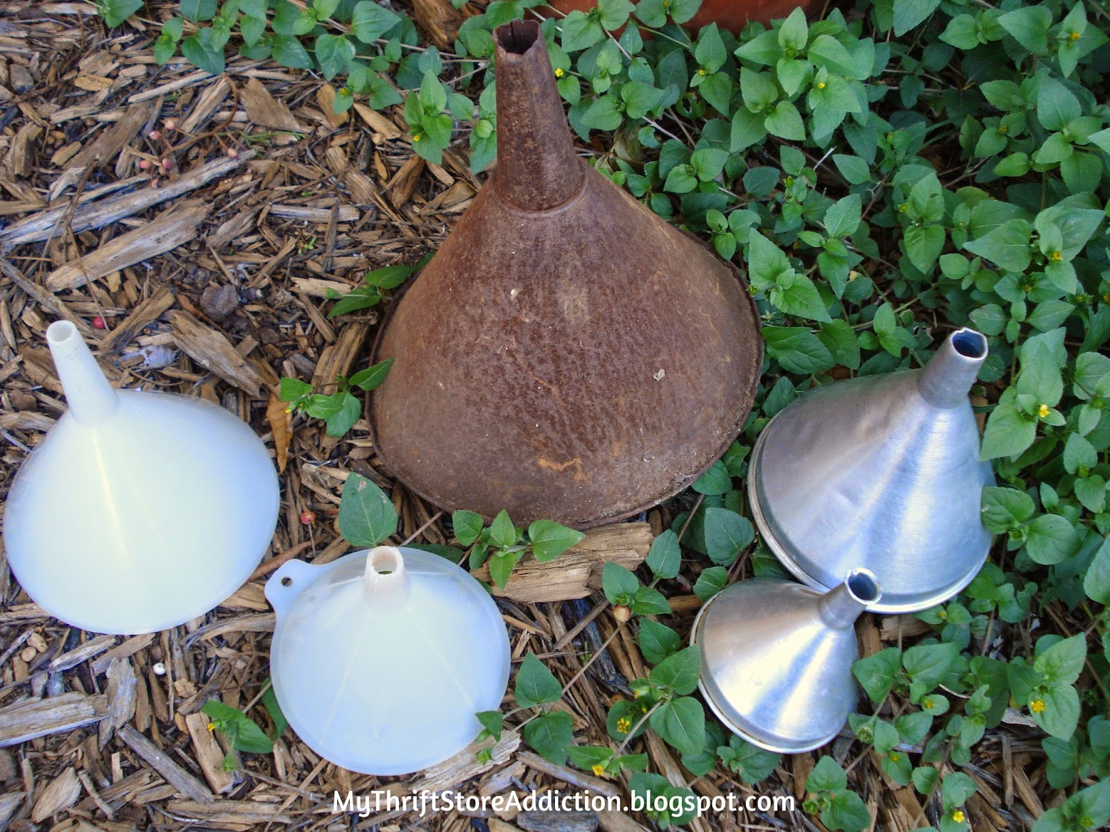 Repurposed funnel Christmas trees